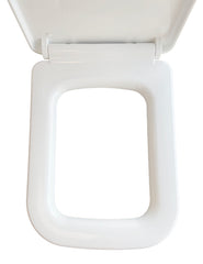 Square toilet seat soft close and quick release gloss white