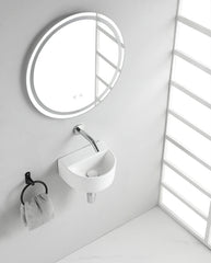 Lara basin without tap hole 30 x 25 x 12 cm ceramic gloss white
