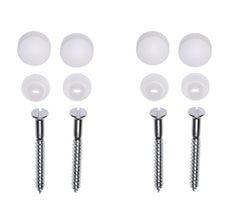 Pot screw set without plug 4 pieces galvanized 6 x 60 mm cover cap white