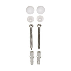 Pot screw set with plug, 2 pieces, stainless steel, 6 x 70 mm, white cover cap