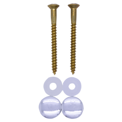 Potschroevenset zonder plug 2 stuks messing 5.5 x 70 mm afdekdop chroom