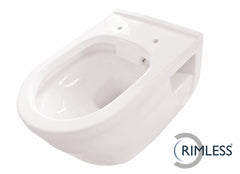 Prio rimless wall-hung toilet glossy white