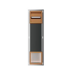 Rocko toilet roll holder without cover and spare roll holder built-in brushed bronze copper