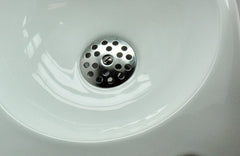 Corrugated open drain plug strainer 5/4" chrome