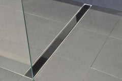 Glasrooster voor douchegoot 80 x 7 cm glanzend zwart
