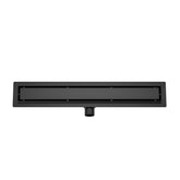 Shower drain with flange and tile grate 80 x 7 cm matte black
