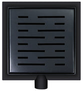 Shower drain with flange and side outlet 20x20 cm matte black