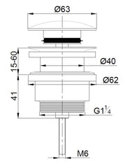 Caral clickwaste afvoerplug 5/4" keramiek glans wit