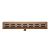 Shower drain with flange and grate 90 x 7 cm brushed bronze copper PVD