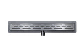 Shower drain with flange and grate 90 x 7 cm gunmetal PVD