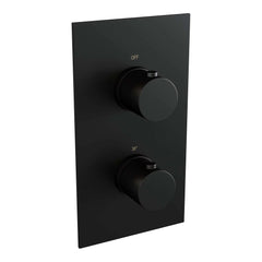 BRAUER Black Edition thermostatische inbouw regendouche 3-weg omstelling SET 32 met 30 cm douchekop en rechte muurarm en 3-standen handdouche en doucheslang en wandaansluitbocht mat zwart