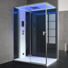 AWT Dampfdusche LD211F15 schwarz 150x90 links