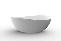 Waive freestanding bathtub 160 x 95 cm solid surface matte white