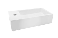 Lotte fontein links 40 x 22 x 10 cm solid surface mat wit