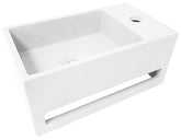 Julia fontein rechts 35 x 20 x 16 cm solid surface mat wit