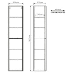 Differnz Elin hoge kast FSC - 160 x 36 x 30 cm - eiken