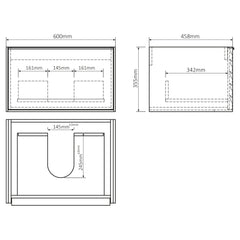 Differnz Elin meubelset FSC - 60 cm - eiken/mat taupe