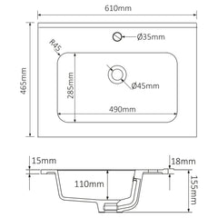 Differnz Elin meubelset FSC - 60 cm - eiken/mat taupe