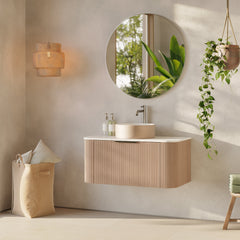 Differnz Olle onderkast FSC - 89 x 45.5 x 39 cm - eiken - topblad zwart