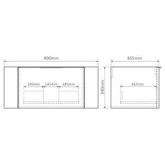 Differnz Olle onderkast FSC - 89 x 45.5 x 39 cm - eiken - topblad wit