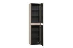 Sulora kolomkast afgeronde hoeken geribbeld 160 x 40 x 35 cm mat beige