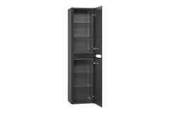 Sulora kolomkast afgeronde hoeken geribbeld 160 x 40 x 35 cm mat zwart
