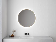 Novi spiegel rond met LED, dimbaar 60 cm geborsteld messing