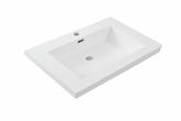 Vision wastafel enkel met 1 kraangat 60x46x5,5 cm kunstmarmer glans wit