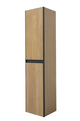 Lotus kolomkast met 2 deuren 35 cm naturel eik/mat zwart