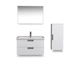 bathroom furniture 80 + ceramic basin + mirror + side cabinet white