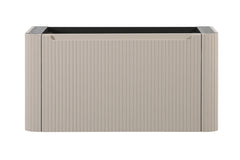 Sulora onderkast afgeronde hoeken geribbeld met 1 lade 1 uitsparing 80 x 48 cm mat beige