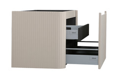 Wiesbaden Sulora onderkast - afgeronde hoeken - geribbeld - met 1 lade 1 uitsparing - 100 x 48 cm - mat beige