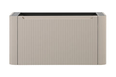 Sulora onderkast afgeronde hoeken geribbeld met 1 lade 1 uitsparing 120 x 48 cm mat beige