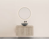 Sulora onderkast afgeronde hoeken geribbeld met 1 lade 1 uitsparing 80 x 48 cm licht eiken