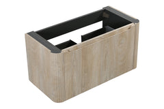 Sulora onderkast afgeronde hoeken geribbeld met 1 lade 1 uitsparing 80 x 48 cm licht eiken