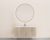 Sulora onderkast afgeronde hoeken geribbeld met 1 lade 1 uitsparing 120 x 48 cm licht eiken