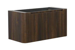 Sulora onderkast afgeronde hoeken geribbeld met 1 lade 1 uitsparing 80 x 48 cm walnoot