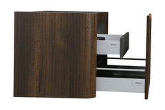 Sulora onderkast afgeronde hoeken geribbeld met 1 lade 1 uitsparing 100 x 48 cm walnoot