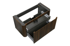 Sulora onderkast afgeronde hoeken geribbeld met 1 lade 1 uitsparing 120 x 48 cm walnoot