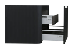 Sulora onderkast afgeronde hoeken geribbeld met 1 lade 1 uitsparing 80 x 48 cm mat zwart