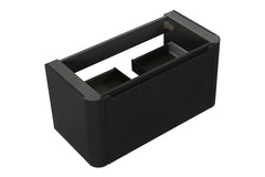 Sulora onderkast afgeronde hoeken geribbeld met 1 lade 1 uitsparing 80 x 48 cm mat zwart