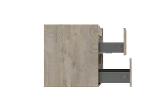 Alvara onderkast met 2 laden 1 uitsparing 80 x 46 cm grijs eiken