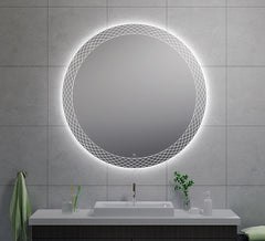 Deco spiegel rond met LED, dimbaar 120 cm