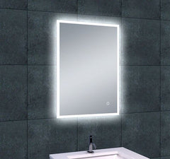 Quatro Rectangular Mirror with LED, Dimmable and Mirror Heating 70 x 50 cm