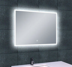 Quatro Rectangular Mirror with LED, Dimmable and Mirror Heating 80 x 60 cm