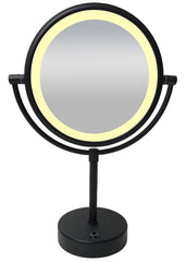 Scheerspiegel staand LED op batterijen mat zwart