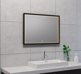 Avi mirror rectangle with LED, dimmable and mirror heating 70 x 50 cm matte black