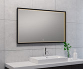 Avi rectangular mirror with LED, dimmable and mirror heating 100 x 60 cm matte black