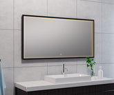 Avi LED rectangular mirror, dimmable and with mirror heating 120 x 60 cm matte black