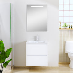 Sephia bathroom furniture set with LED mirror 60 cm matt white